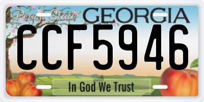 GA license plate CCF5946