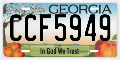 GA license plate CCF5949
