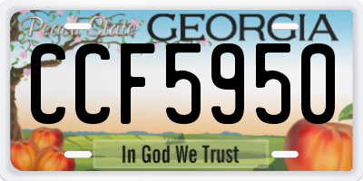 GA license plate CCF5950