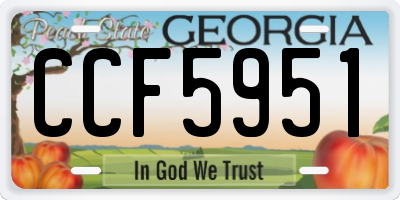 GA license plate CCF5951