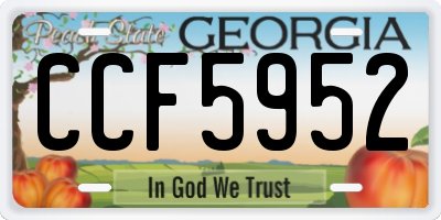 GA license plate CCF5952