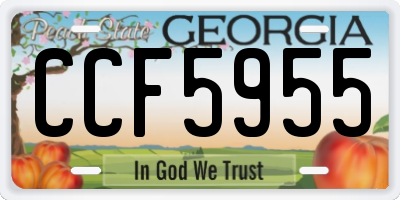 GA license plate CCF5955