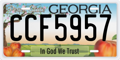 GA license plate CCF5957