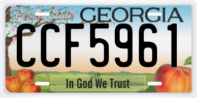 GA license plate CCF5961