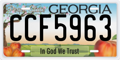 GA license plate CCF5963