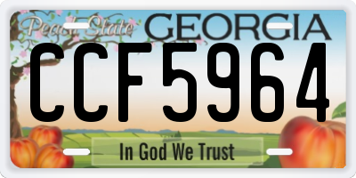 GA license plate CCF5964