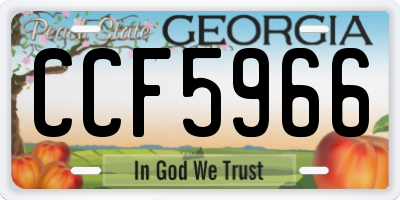 GA license plate CCF5966