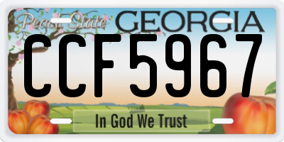 GA license plate CCF5967
