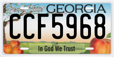 GA license plate CCF5968