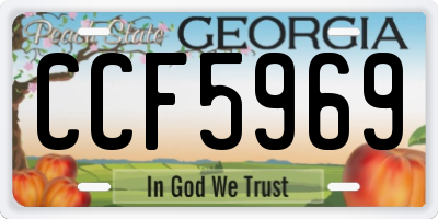 GA license plate CCF5969