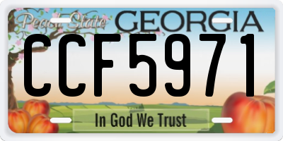 GA license plate CCF5971