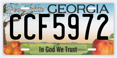 GA license plate CCF5972