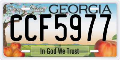 GA license plate CCF5977