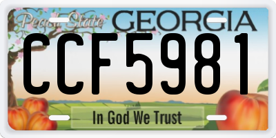 GA license plate CCF5981