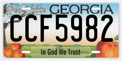 GA license plate CCF5982
