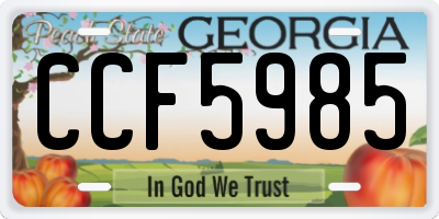 GA license plate CCF5985