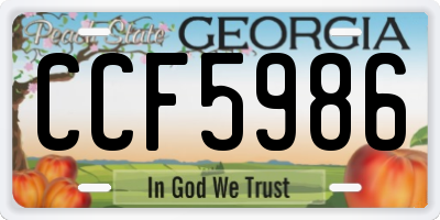 GA license plate CCF5986