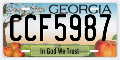 GA license plate CCF5987