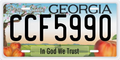 GA license plate CCF5990