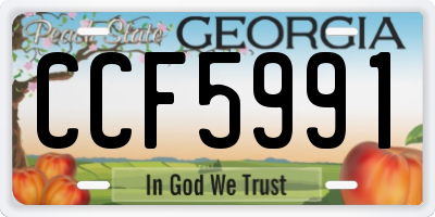 GA license plate CCF5991