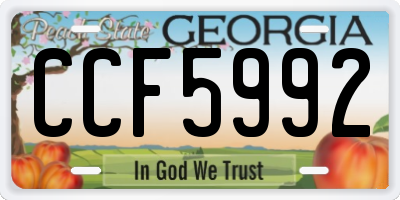 GA license plate CCF5992