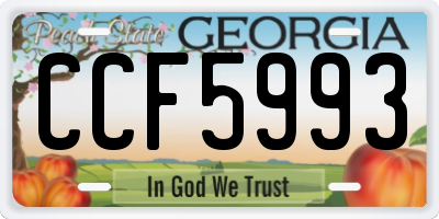 GA license plate CCF5993