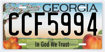 GA license plate CCF5994