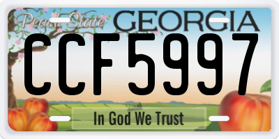 GA license plate CCF5997