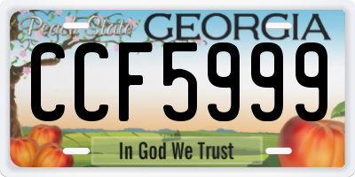 GA license plate CCF5999