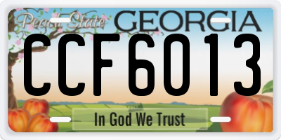 GA license plate CCF6013