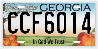 GA license plate CCF6014
