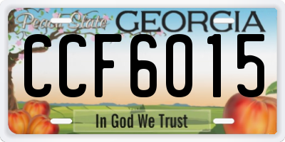 GA license plate CCF6015