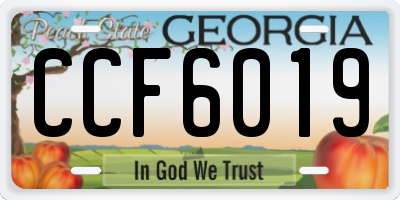 GA license plate CCF6019