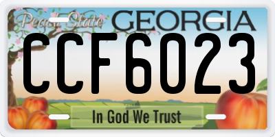 GA license plate CCF6023