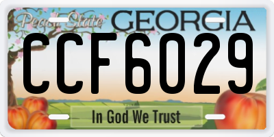 GA license plate CCF6029