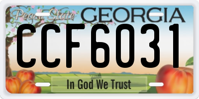 GA license plate CCF6031