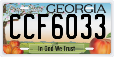 GA license plate CCF6033