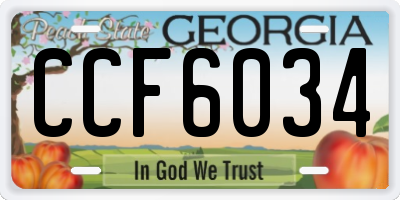 GA license plate CCF6034