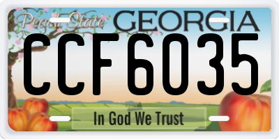 GA license plate CCF6035