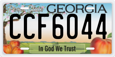 GA license plate CCF6044