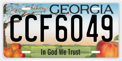 GA license plate CCF6049