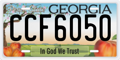 GA license plate CCF6050