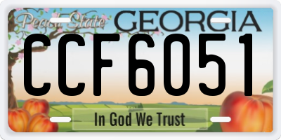 GA license plate CCF6051