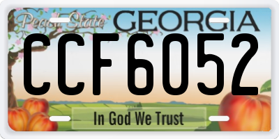 GA license plate CCF6052