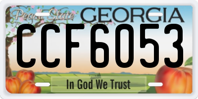 GA license plate CCF6053