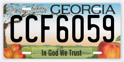 GA license plate CCF6059