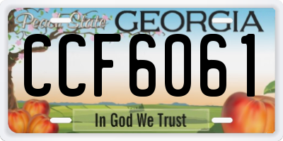 GA license plate CCF6061