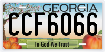 GA license plate CCF6066