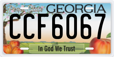 GA license plate CCF6067