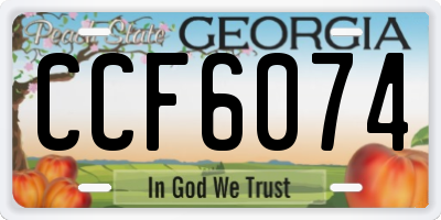 GA license plate CCF6074